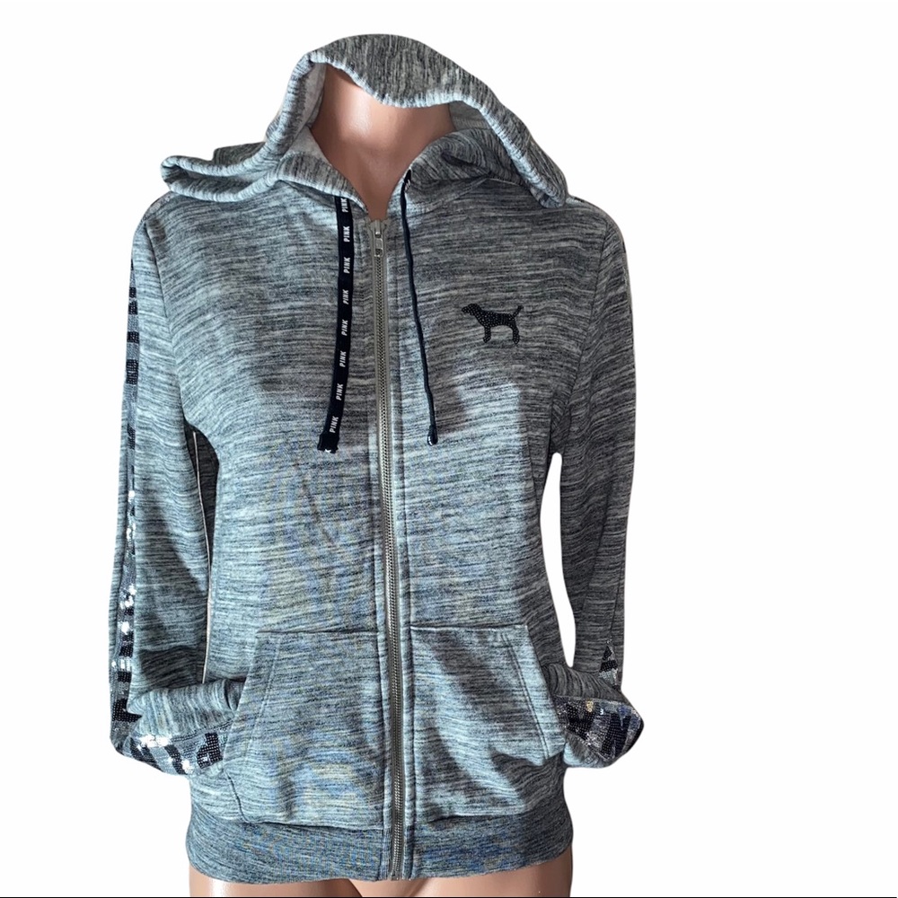 NEW Victoria's Secret PINK Bling Zip Up Sweatshirt size XS - Picture 9 of 16